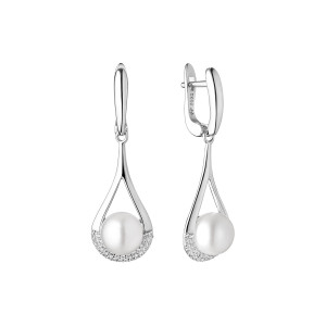 Cercei perle naturale albe de argint cu pietre si tortita DiAmanti SK20484EL_W-G (Argint 925‰ 4,7 g.) Cercei perle naturale albe de argint cu pietre si tortita DiAmanti SK20484EL_W-G (Argint 925‰ 4,7 g.)